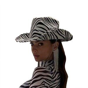 Zebra print cowboy hat